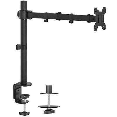Used Single Lcd Monitor Desk Mount Stand Adjustable/tilt For 1 Screen Up To 27"
