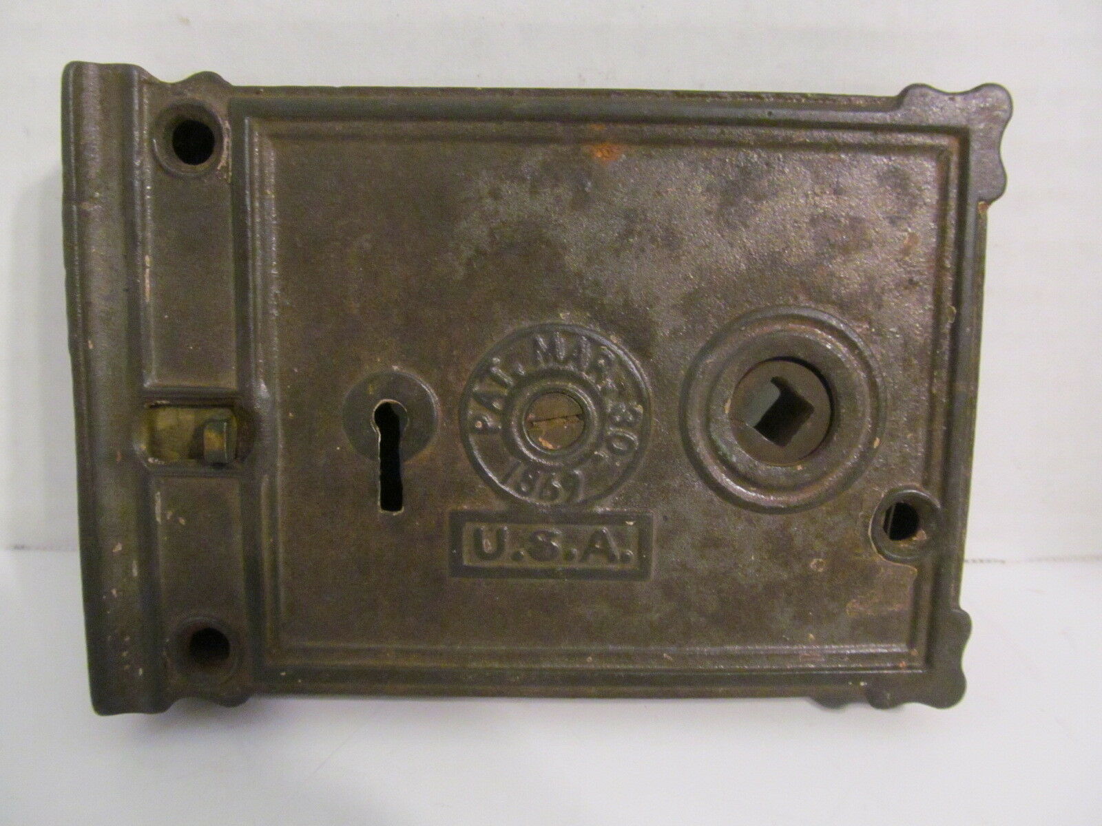 Vtg Re & Co U.s.a. Pat'd Mar 30 1869 Door Lock Rim Lock
