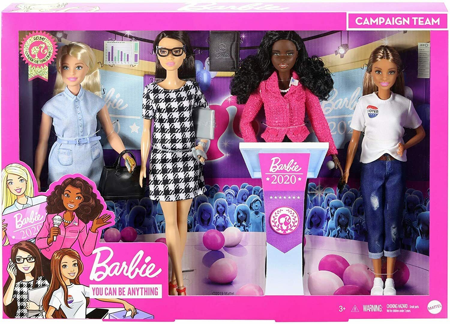 Barbie Career Of The Year Campaign Team 4 Pack Barbie Dolls Gift Set Accessories