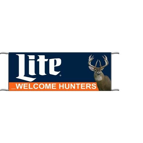 New Miller Lite Welcome Hunters 120" X 34" Outdoor Banner