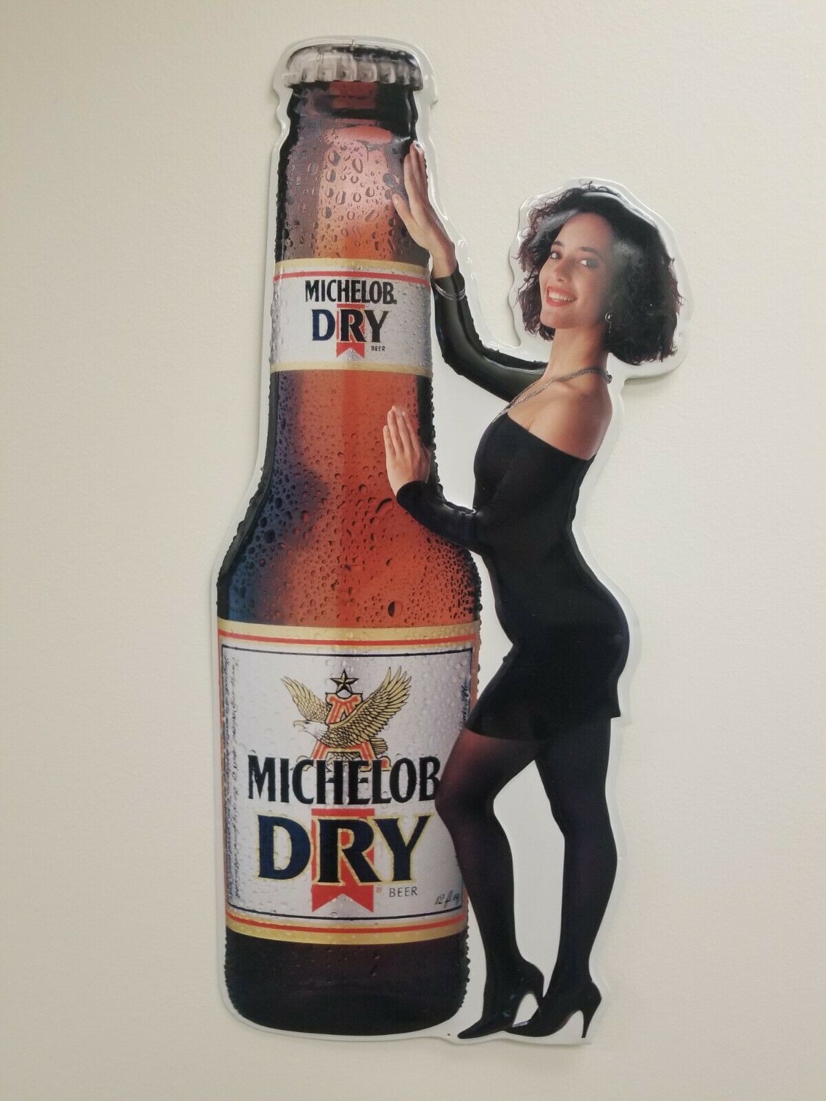1989 Vintage Michelob Dry Beer Metal / Tin Tacker Sign - Signet 395-511 Mancave